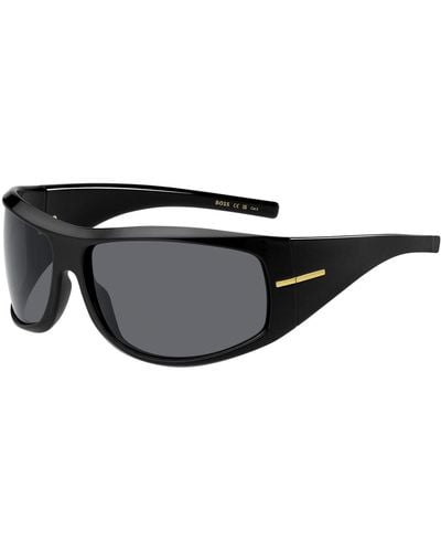 BOSS Mask-style Sunglasses In Black With Gold-tone Hardware