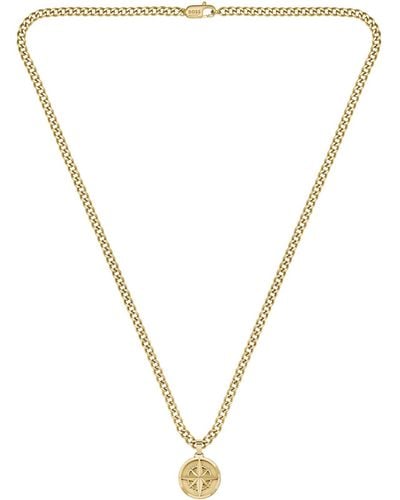 BOSS by HUGO BOSS Gold-tone Chain Necklace With Compass Pendant - Multicolour