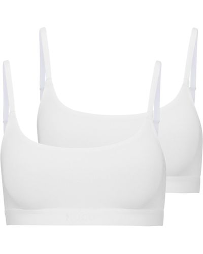 HUGO Two-pack Of Bralettes In Stretch Modal - White
