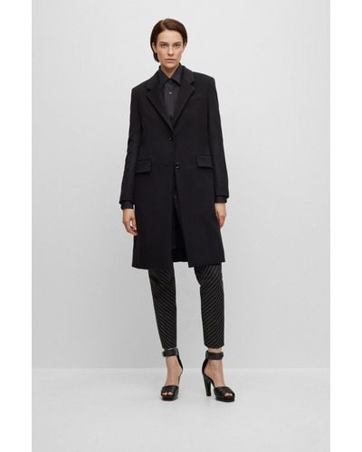 BOSS by HUGO BOSS Slim-fit Coat In Virgin Wool And Cashmere - Black