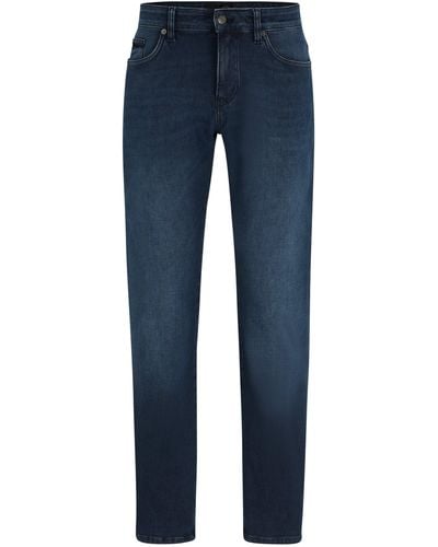 BOSS Blaue Slim-Fit Jeans aus Performance-Stretch-Denim