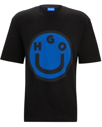 HUGO T-Shirt NIMPER Regular Fit - Schwarz