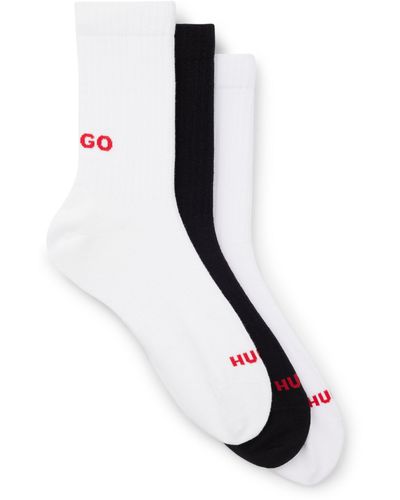 HUGO Dreier-Pack kurze Socken mit Logo-Details - Schwarz