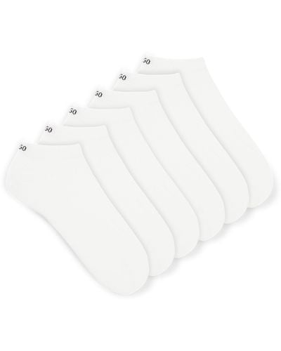 HUGO Knöchellange Socken mit Logo-Details im Sechser-Pack - Weiß