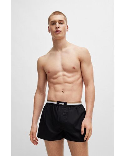 BOSS Paquete de 2 shorts de pijama en algodón con cintura característica de la marca - Multicolor