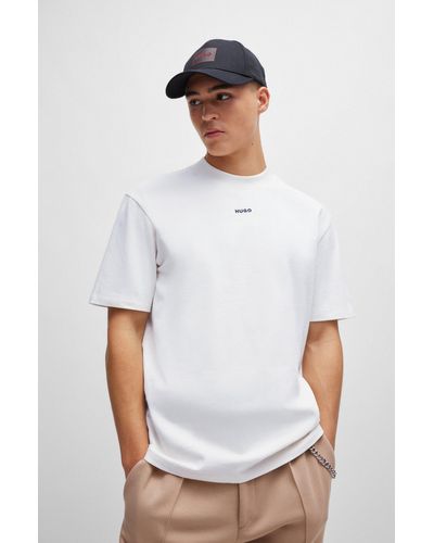 BOSS by HUGO BOSS T-shirt Relaxed Fit en jersey de coton à logo imprimé - Blanc