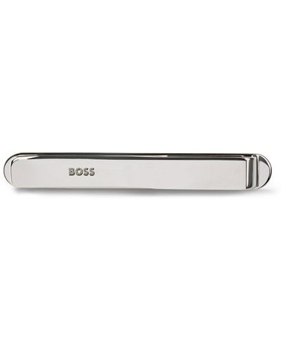 BOSS Krawattennadel mit Signature-Streifen und Logo - Weiß
