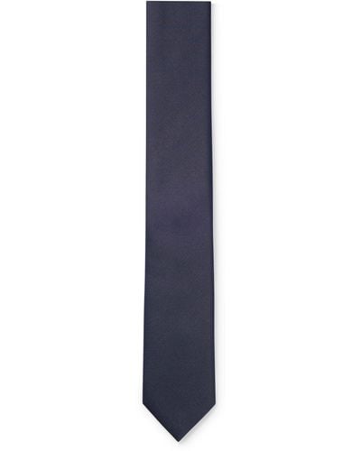 HUGO Tie In Pure-silk Twill - Blue