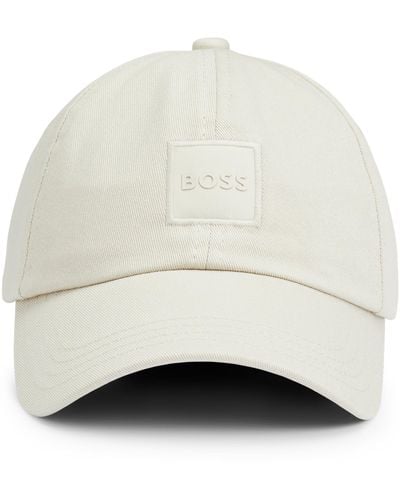 BOSS Cap aus Baumwoll-Twill mit tonalem Logo-Aufnäher - Weiß