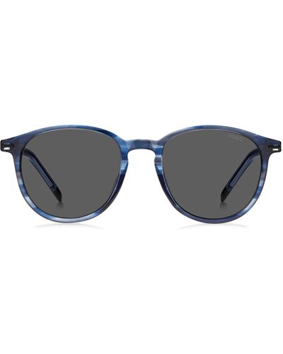 HUGO Blue-havana Sunglasses In Full Acetate Men's Eyewear