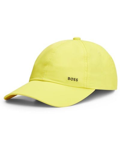 BOSS Water-repellent Six-panel Cap With Metal Logo - Yellow