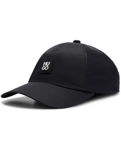 HUGO Waterproof Cap With Metallic Stacked Logo - Black
