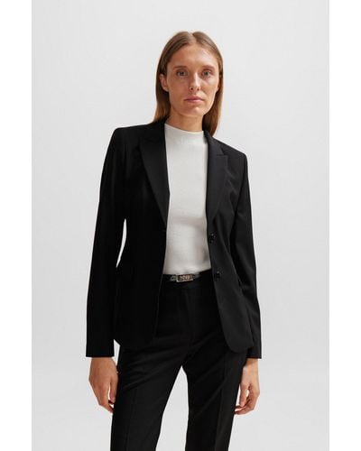 BOSS Regular-fit Blazer In Virgin Wool - Black