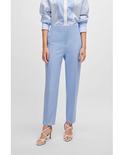 BOSS Relaxed-fit Pants In Stretch Fabric - Blue