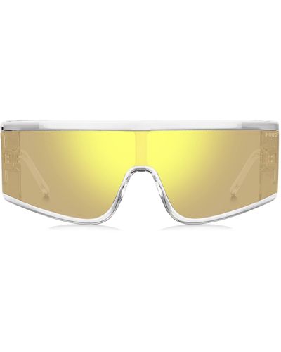 HUGO Sonnenbrille aus transparentem Acetat mit gelber Maske - Mehrfarbig