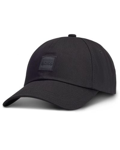 BOSS Gorra de sarga de algodón con parche de logo tonal - Negro