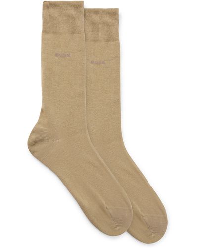 BOSS Mittelhohe Socken aus Baumwoll-Mix im Zweier-Pack - Natur