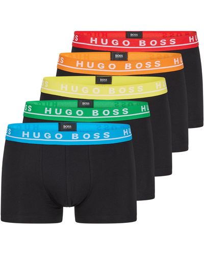 BOSS Lot de cinq boxers courts en coton stretch avec taille à logo - Multicolore