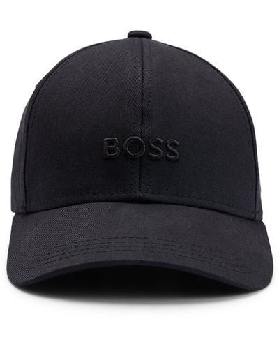 BOSS Cotton-twill Cap With Embroidered Logo - Black