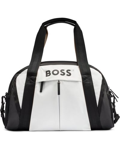 BOSS Weekendtas Van Imitatieleer Met Logodetails - Zwart