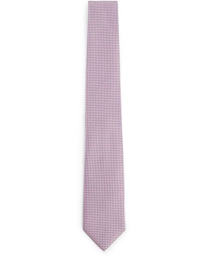 BOSS Silk Tie With Jacquard-woven Micro Pattern - Purple