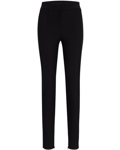 BOSS - Regular-fit trousers in glossy stretch material