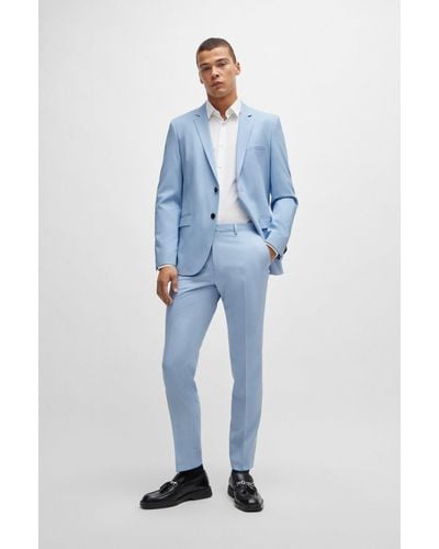 HUGO Extra-slim-fit Suit In Performance-stretch Fabric - Blue