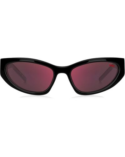 HUGO Zonnebril Van Zwart Acetaat Met 3d-monogram - Meerkleurig