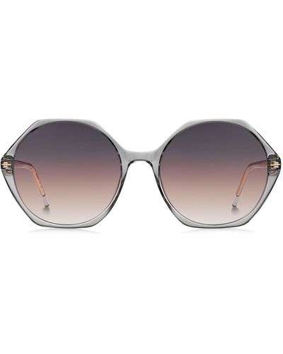 BOSS Sonnenbrille aus transparentem Acetat mit sechseckiger Fassung - Mehrfarbig