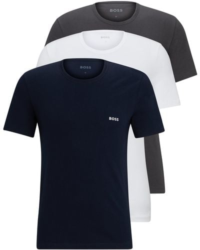 BOSS 3er-Pack T-Shirts RN 3P CLASSIC Regular Fit - Blau
