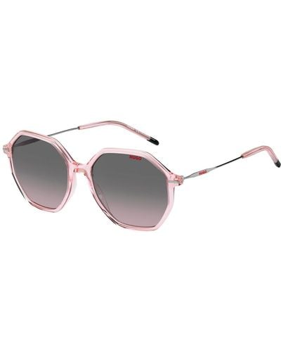 HUGO Pink-acetate Sunglasses With Branded Metal Temples - Multicolour