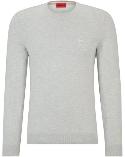 HUGO Regular-Fit Pullover aus Baumwoll-Mix - Grau