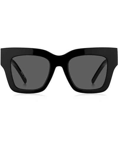 BOSS Zonnebril Van Zwart Acetaat Met Kenmerkende Hardware