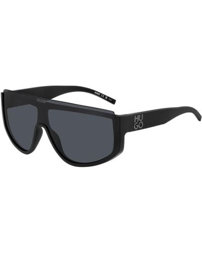 HUGO Mask-style Sunglasses In Black With Stacked Logo
