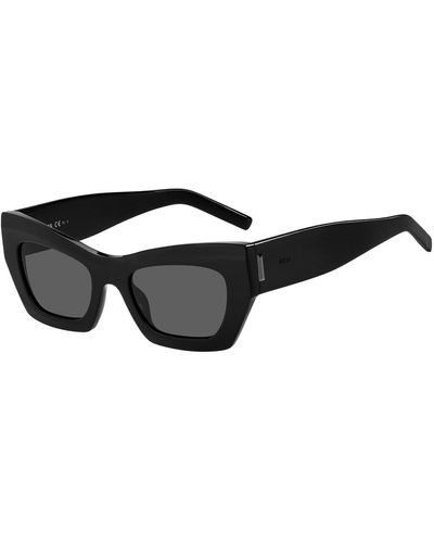 BOSS Gafas de sol de acetato negro con herrajes de la marca