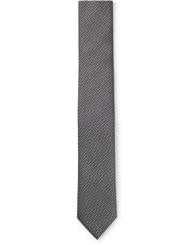 HUGO Silk-blend Tie With Jacquard Pattern - Grey