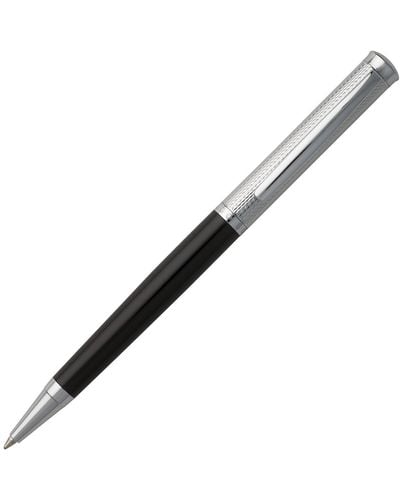 BOSS Ballpoint Pen With Engraved Chrome And Matte-black Lacquer Finishes