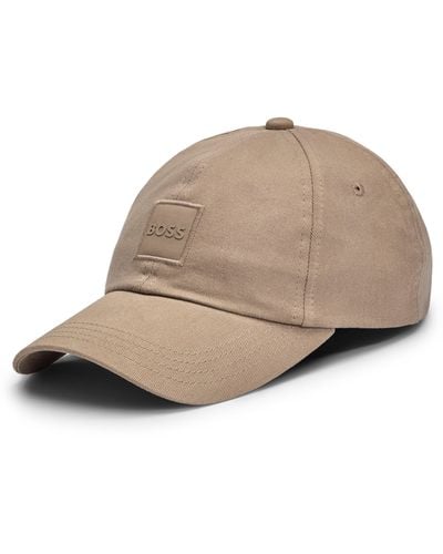 BOSS Cotton-twill Cap With Tonal Logo Patch - Natural