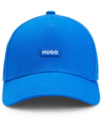 HUGO Cap aus Baumwoll-Twill mit aufgesticktem Logo-Etikett - Blau