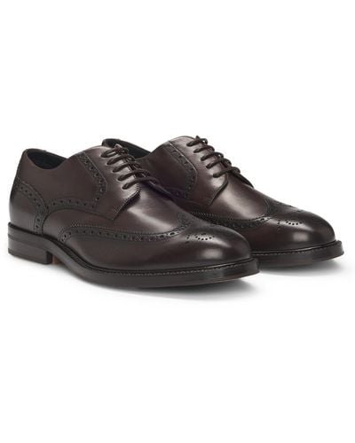 BOSS Dressletic Italian-made Derby Shoes In Leather - Brown