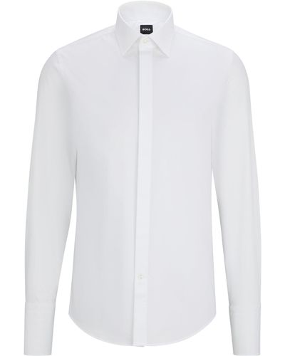 BOSS by HUGO BOSS Slim-fit Dress Shirt In Easy-iron Stretch Cotton - White