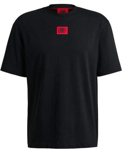 HUGO X Rb Relaxed-fit T-shirt Met Kenmerkend Stierdessin - Zwart