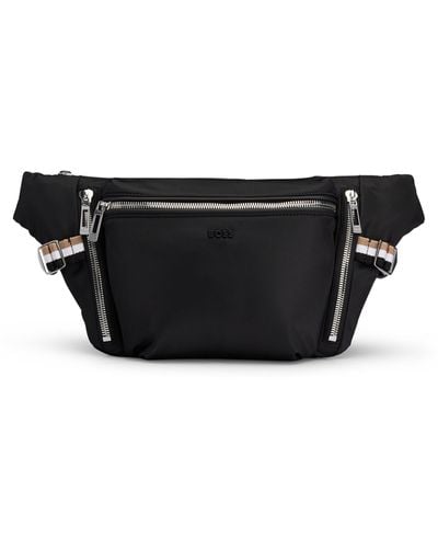 BOSS Zip-pocket Belt Bag In Recycled Material - Black