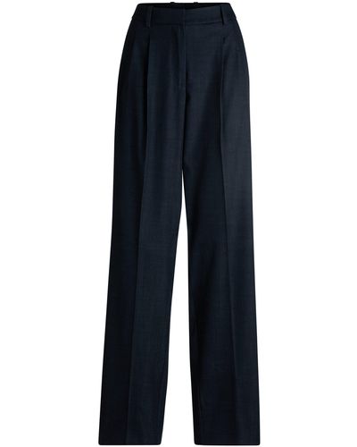 BOSS Regular-fit Trousers In Denim-effect Twill - Blue