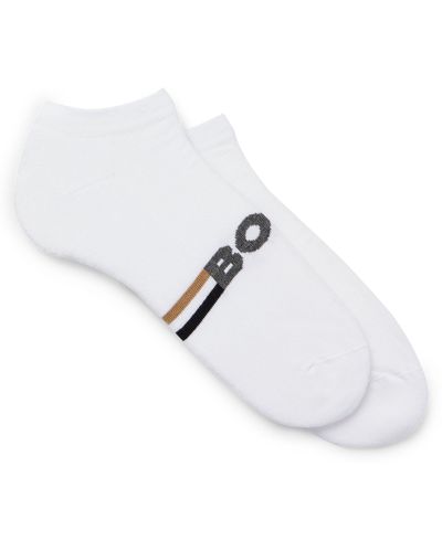 BOSS Zweier-Pack knöchellange Socken aus Baumwoll-Mix - Weiß