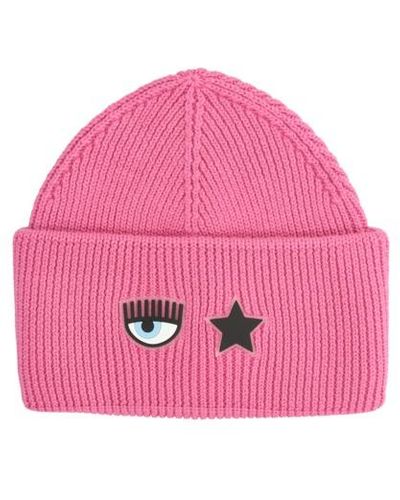 Chiara Ferragni Beanie Hat Eye/Star - Pink