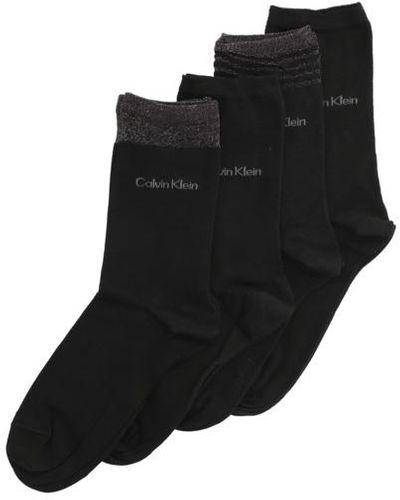 Calvin Klein Women Socks 4P Lurex Holiday Pack - Schwarz