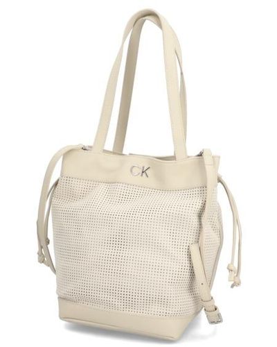 Calvin Klein Re-Lock Drawstring Bag Perf - Natur
