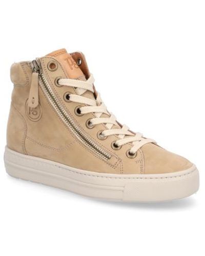 Paul Green Nubukleder Sneaker Mid Cut - Natur