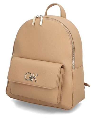 Calvin Klein Re-Lock Backpack W/ Pocket Pbl - Natur